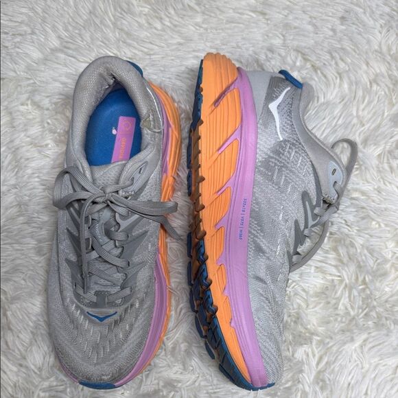 Hoka Shoes - Hoka Gaviota 4 Women's Gray and Orange Running Shoes